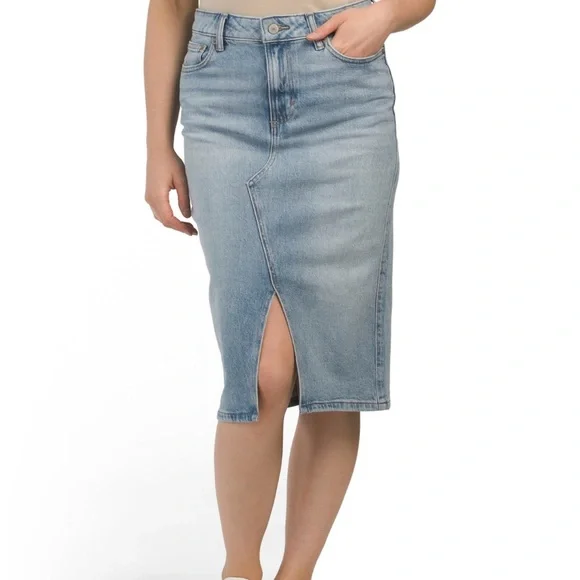 Lucky Brand Light Blue Denim Midi Skirt - Picture 6 of 6